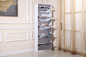 White Wood Large Capacity Shoe Cabinet With Full Length Mirror For Apartment